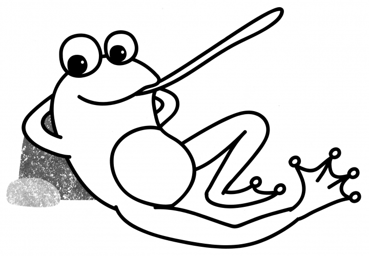 Frog with long tongue coloring page