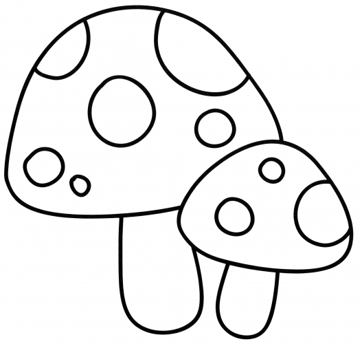 Spotted mushrooms coloring page