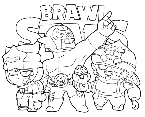 Sandy, El Primo and Gene coloring page