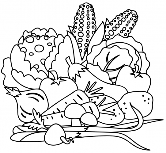 Autumn harvest coloring page