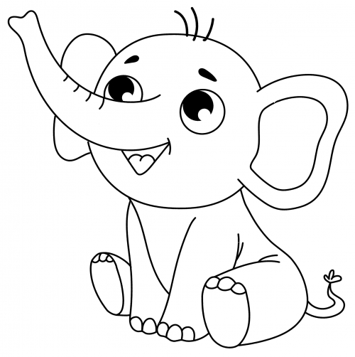 Nice elephant coloring page