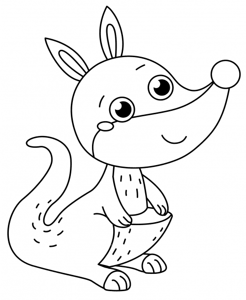 Little kangaroo coloring page