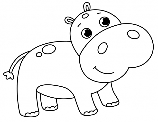 Naughty hippopotamus coloring page