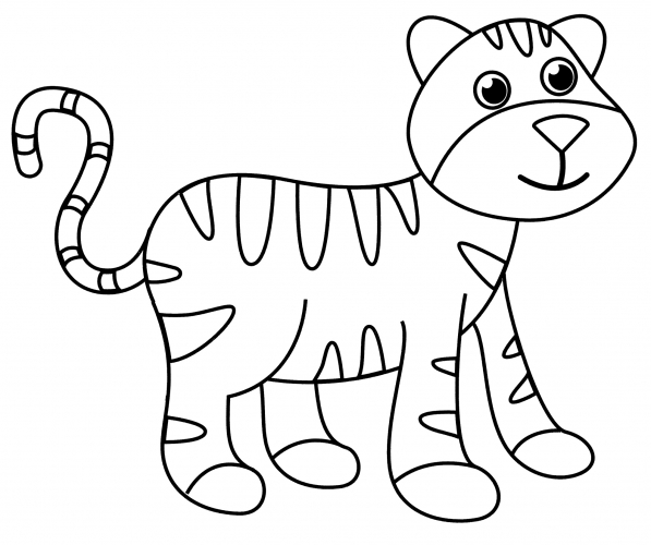 Cute little tiger coloring page