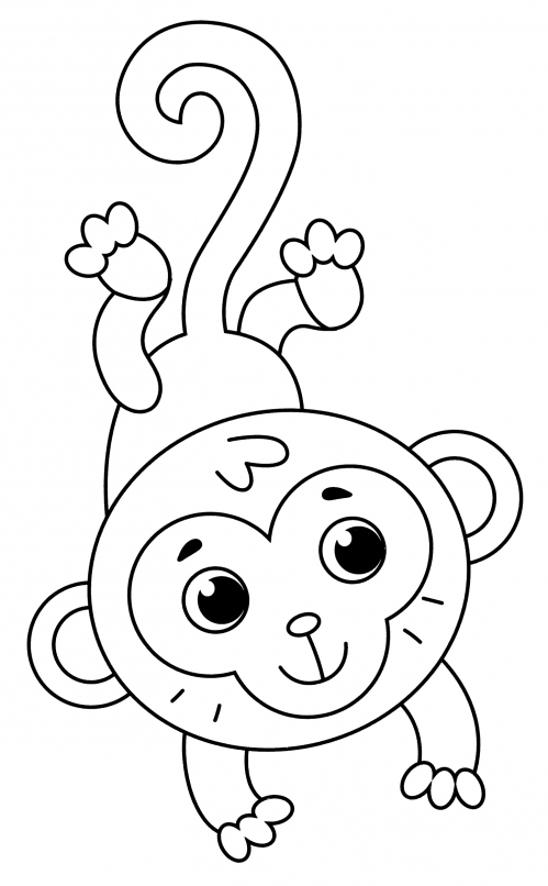 Charming monkey coloring page