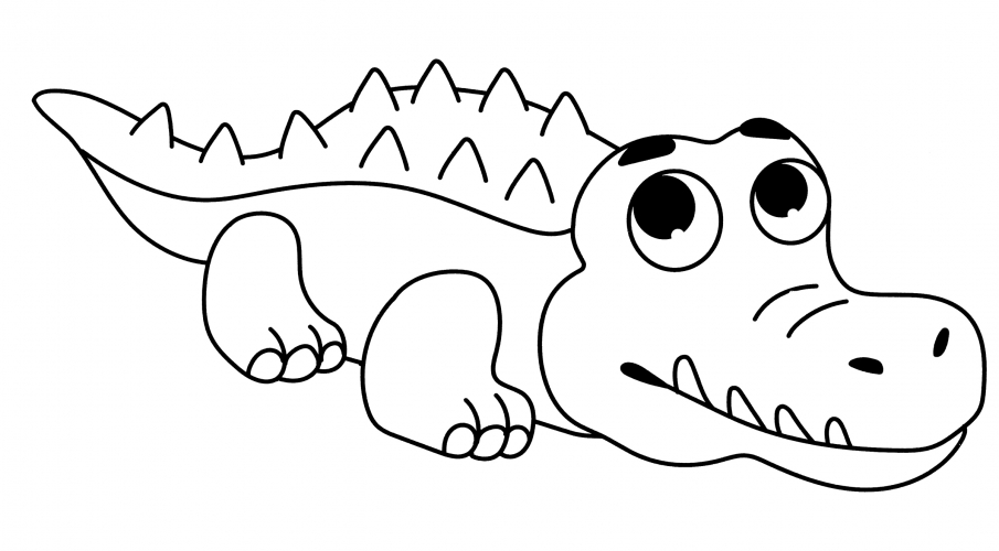 Brooding crocodile coloring page