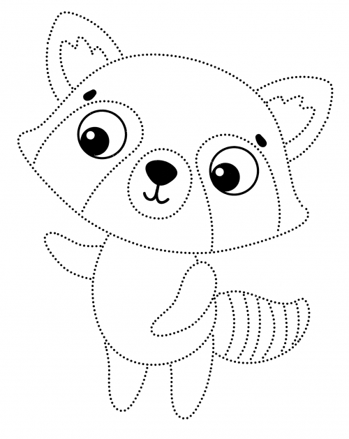Beautiful raccoon coloring page