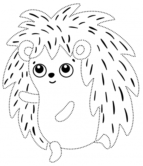 Kind hedgehog coloring page