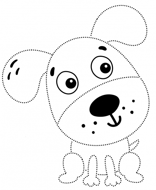 Friendly dog coloring page