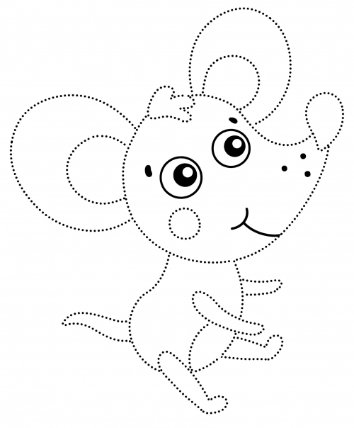 Pretty mouse coloring page