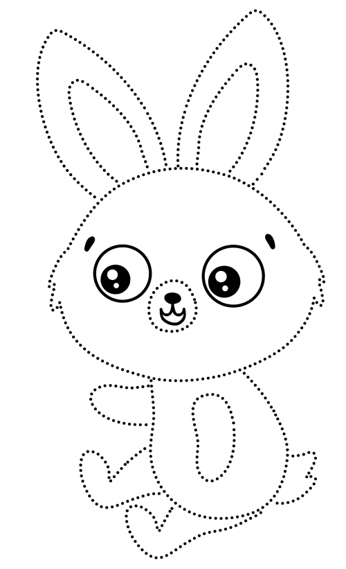 Cute rabbit coloring page