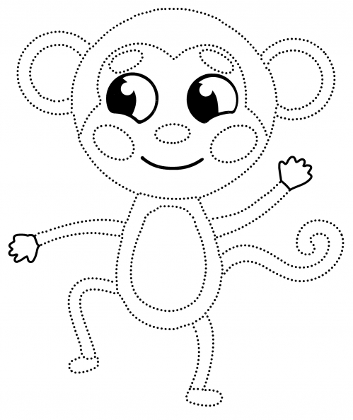 Nimble monkey coloring page