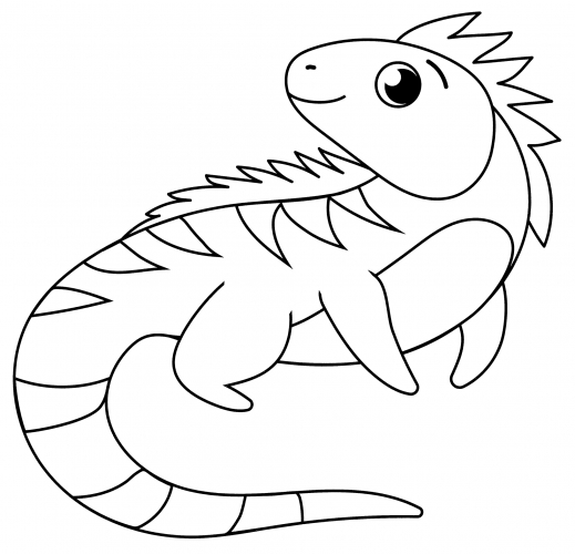 Cheerful lizard coloring page