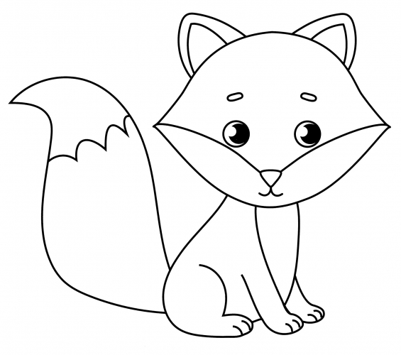 Shy fox coloring page