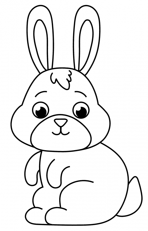 Shy bunny coloring page