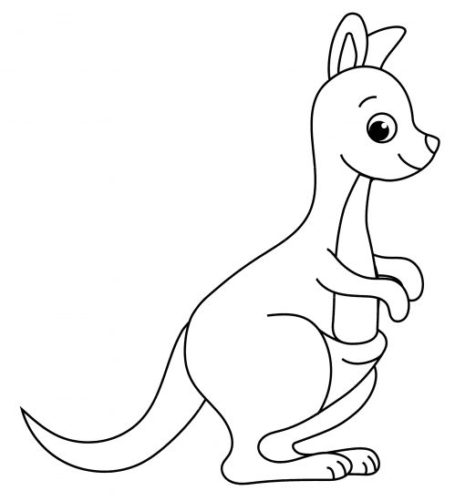 Funny kangaroo coloring page