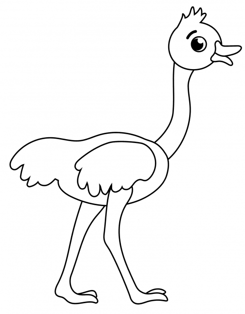 Cute ostrich coloring page