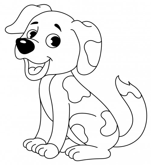 Spotted puppy coloring page