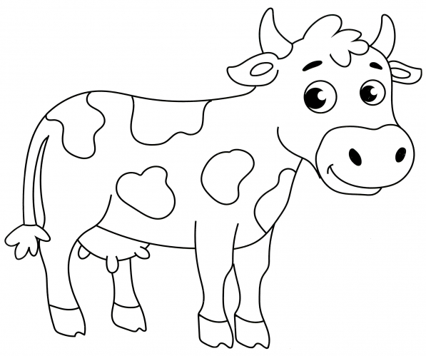Lovely cow coloring page