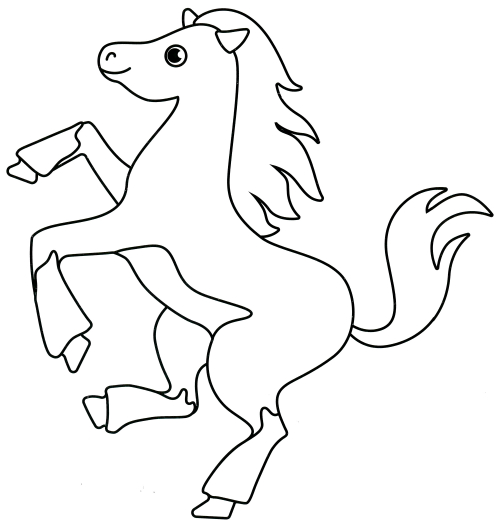 Horse on the prowl coloring page