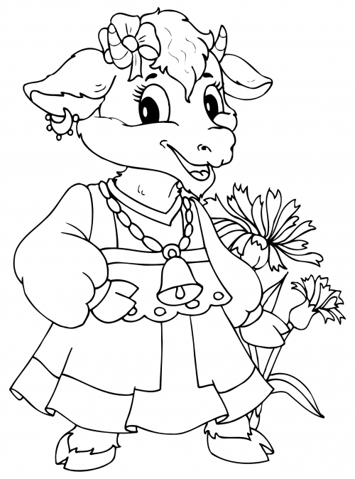 Goat in a dress coloring page