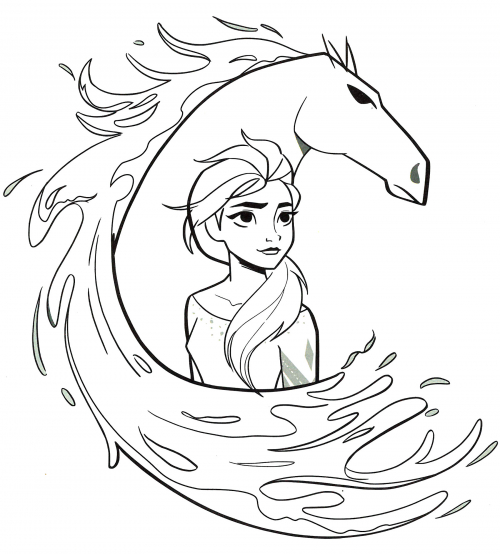 Elsa is the main character coloring page