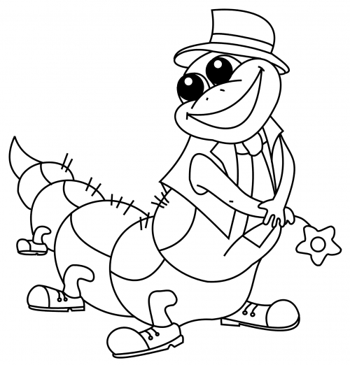 Jolly caterpillar coloring page