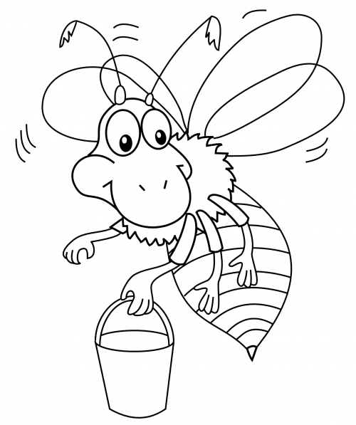 Big bee  coloring page