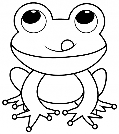 Happy frog coloring page