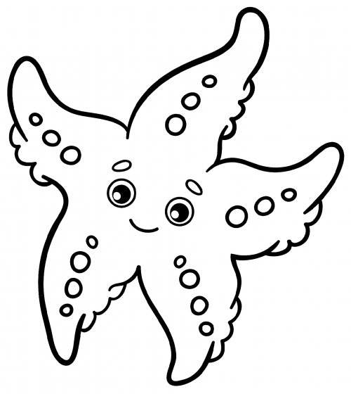 Smiling starfish coloring page