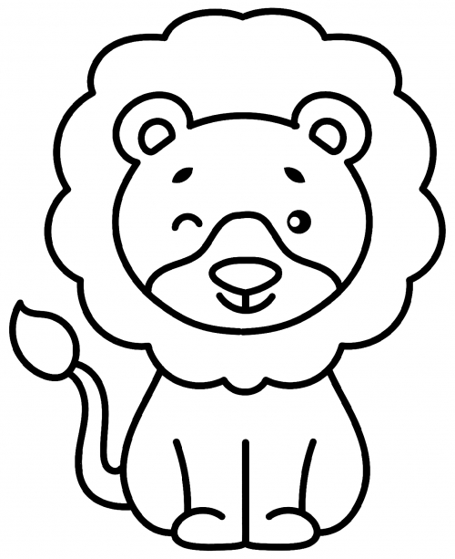 Winking lion coloring page