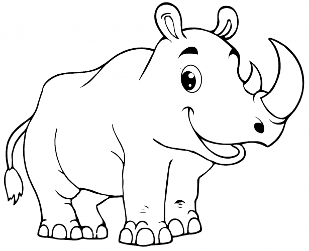 Jolly rhino coloring page