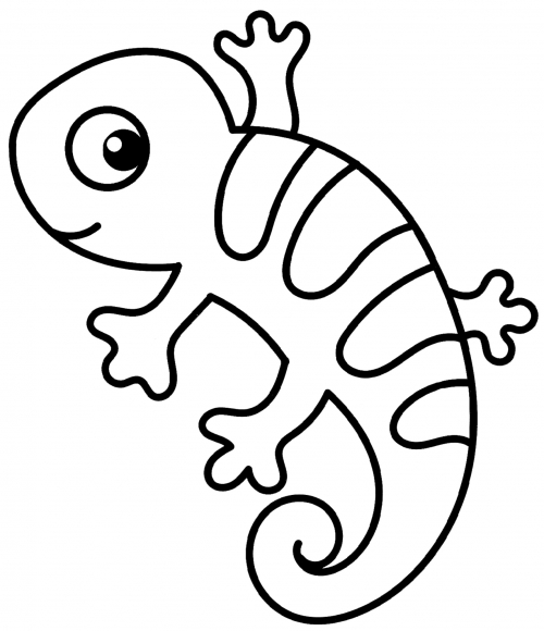 Cute lizard coloring page