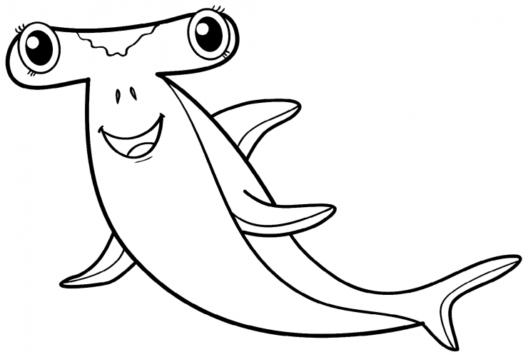 Hammerhead shark coloring page