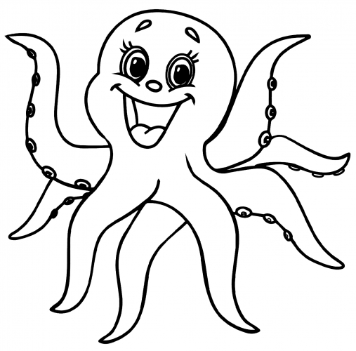 Wonderful octopus coloring page