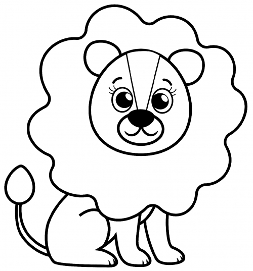 Pretty lion coloring page