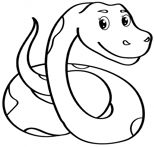 Kind snake coloring page