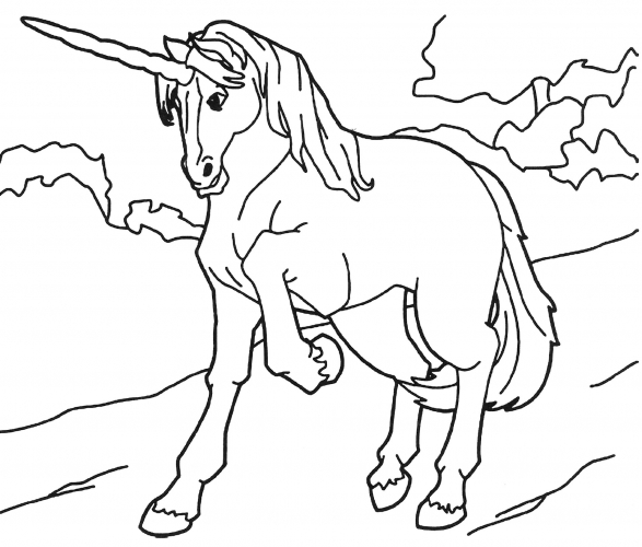 Unicorn tittuping coloring page