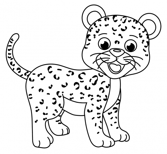 Jolly leopard coloring page