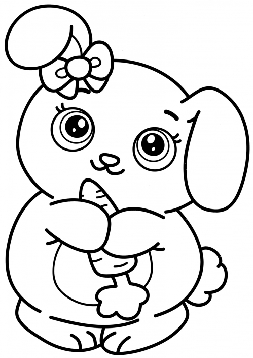 Cute rabbit with carrots coloring page