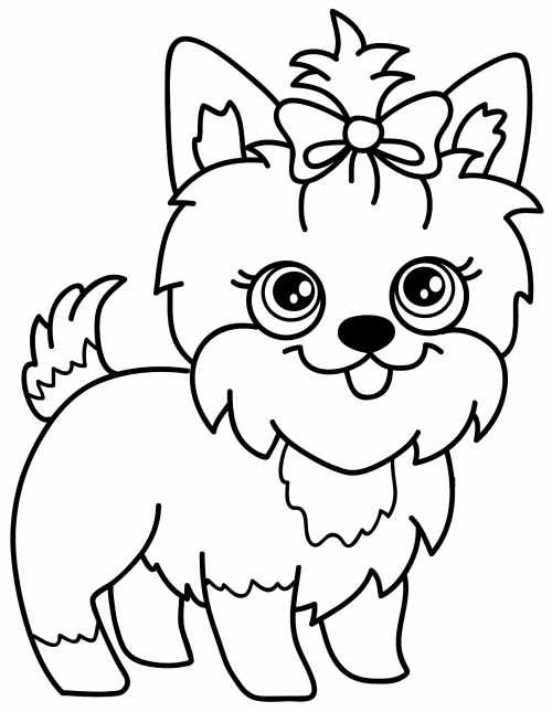 Glamour dog coloring page