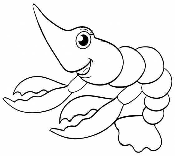 Friendly lobster coloring page