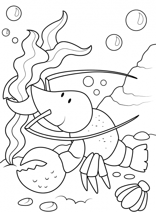 Nice lobster coloring page