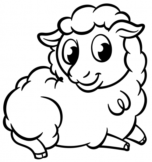 Shy sheep coloring page