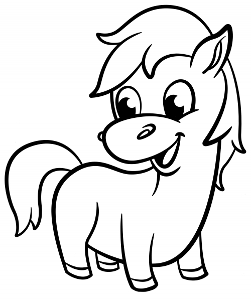 Brightly coloured horse coloring page