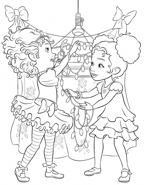 Stylish Nancy Clancy with her sister coloring page