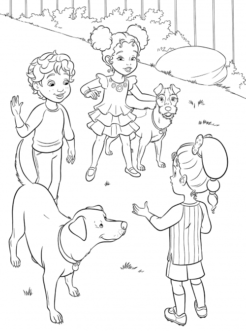 Nancy Clancy and friends coloring page