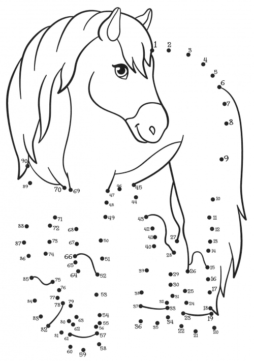 Carefree horse coloring page