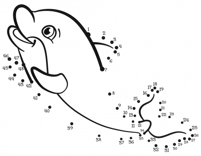 Happy dolphin coloring page