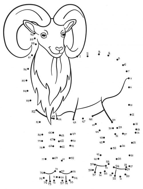 Inquisitive mountain goat coloring page